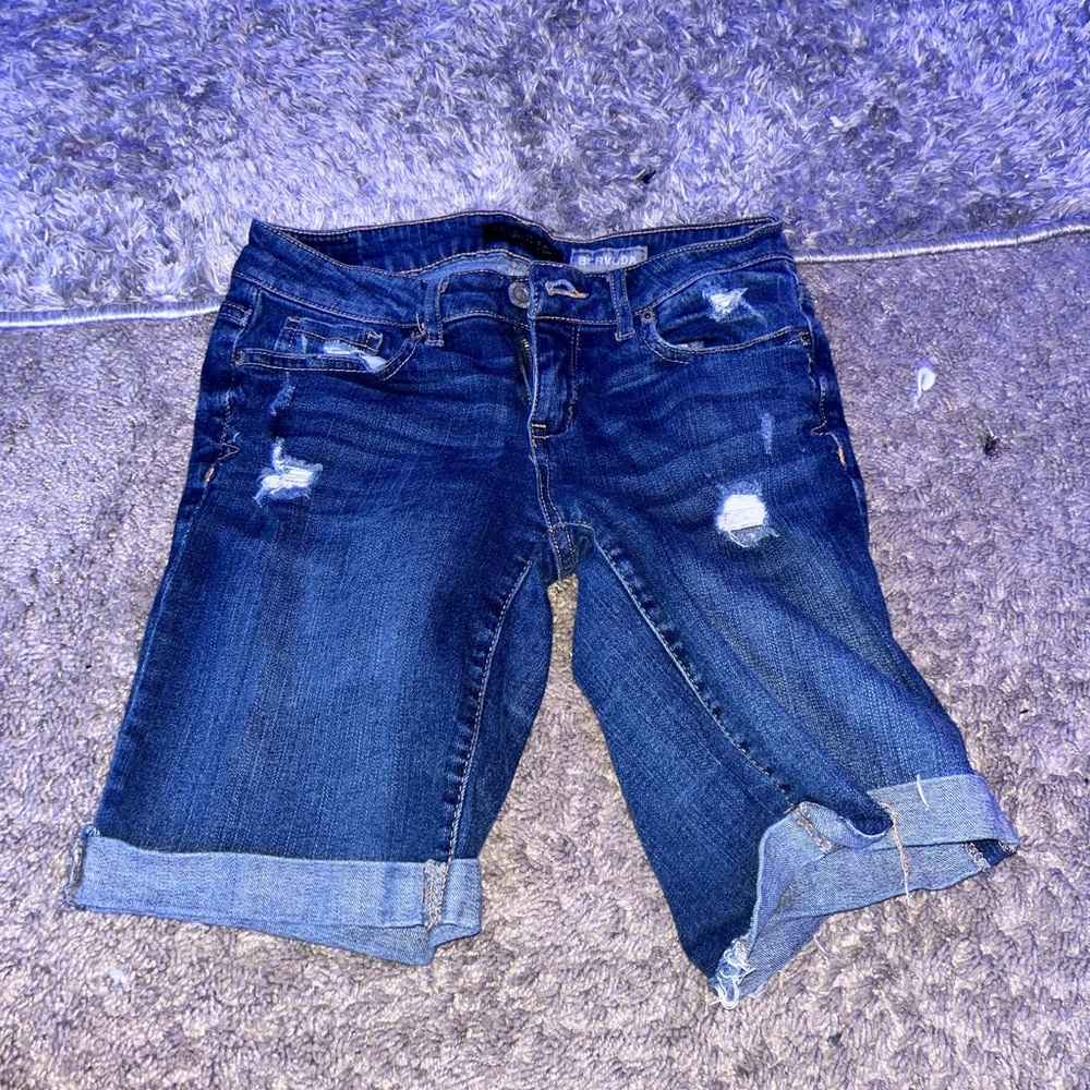 Dark blue, medium jean shorts